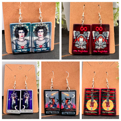 Horror Tarot Hook Earrings- Collection 3