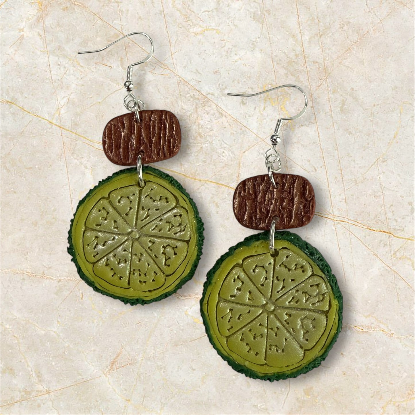 Lime Slice- Hook Earring