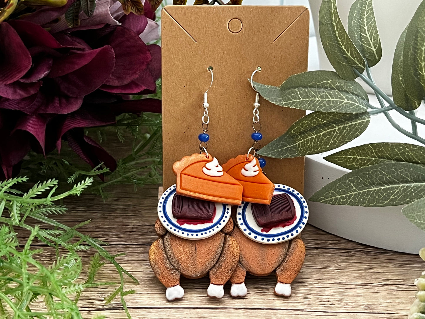 Turkey Dinner-Cluster- Hook Earring