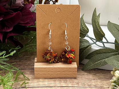 Speckeld Fall Leaves- Hook Earring