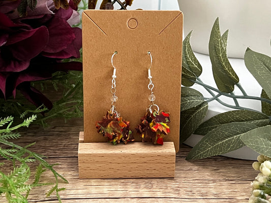 Speckeld Fall Leaves- Hook Earring