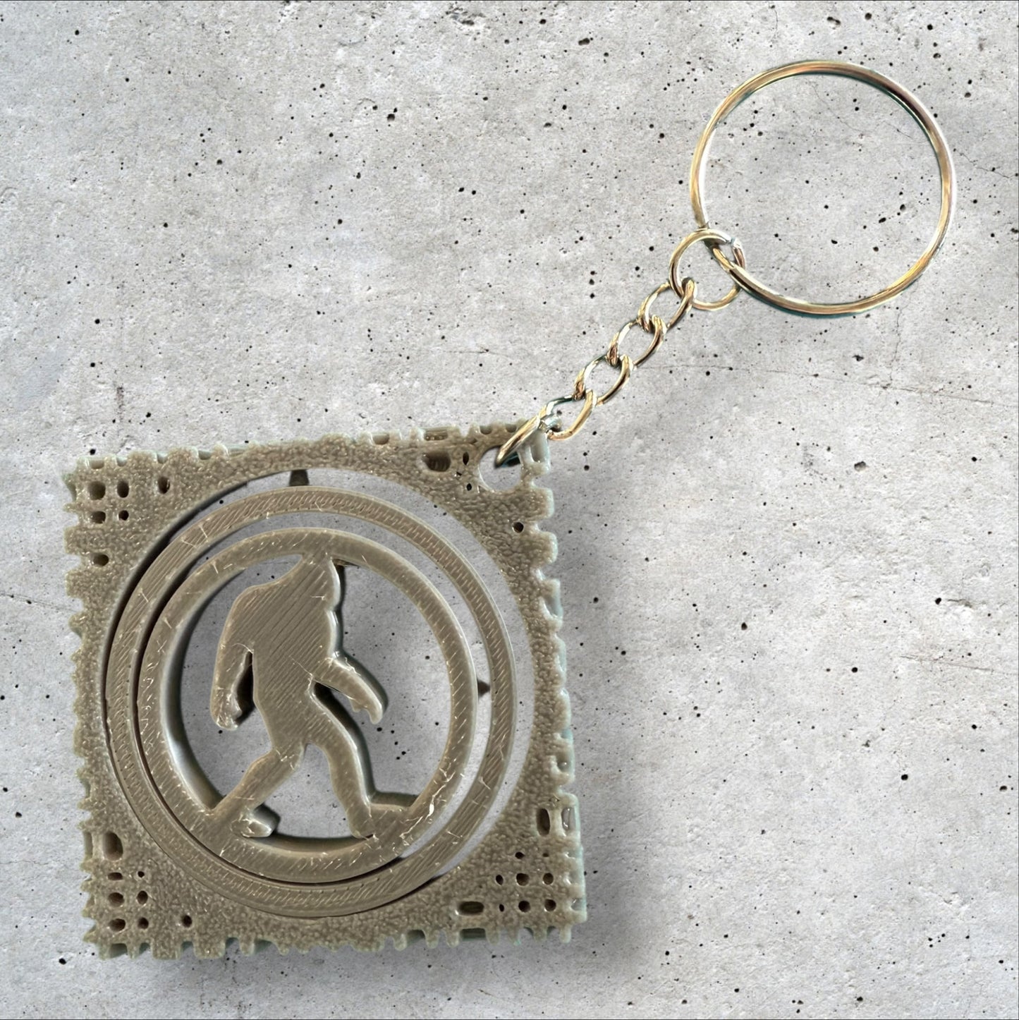 Bigfoot Fidget Spinner Keychain