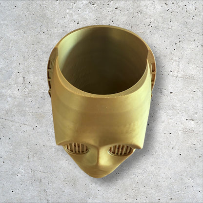 3D Printed Gold Droid Penholder or Plant Pot