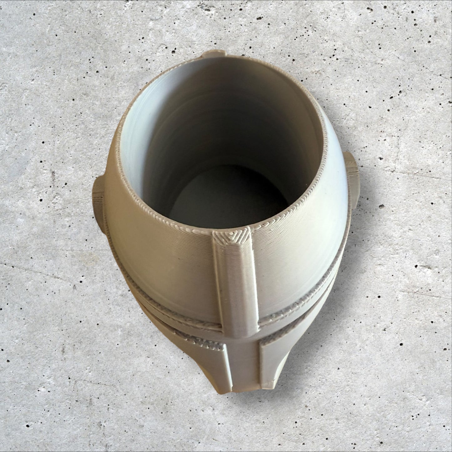 3D Printed Silver Mando Helmet Pen Holder or Plant Pot
