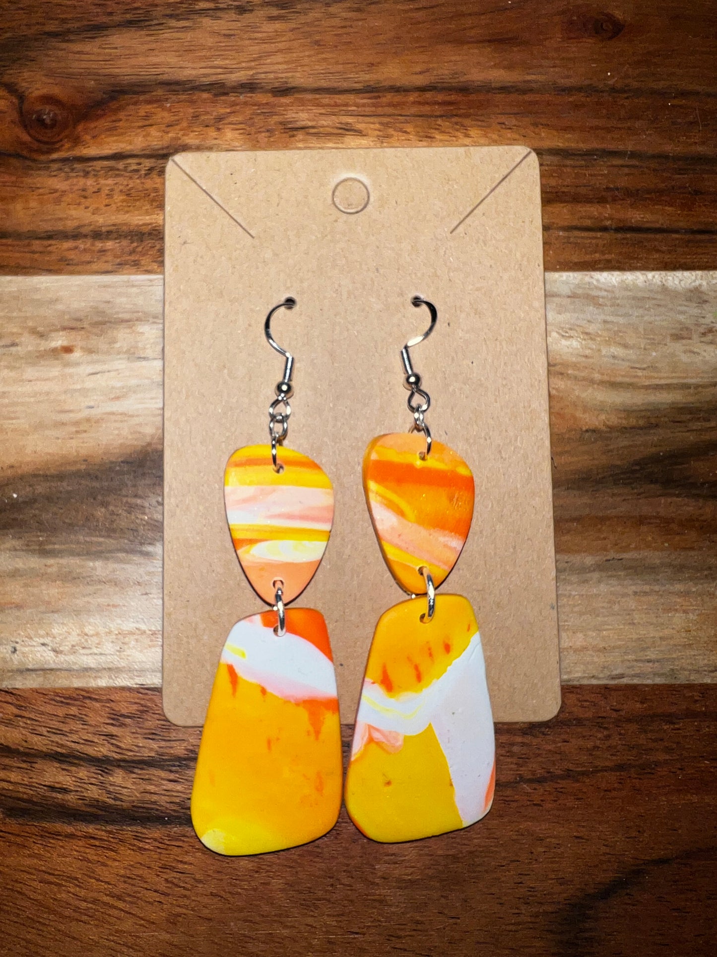 Candy Corn Colors - Hook Earring