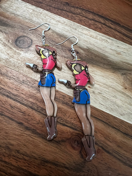 Cowgirl Pinup- Hook Earring