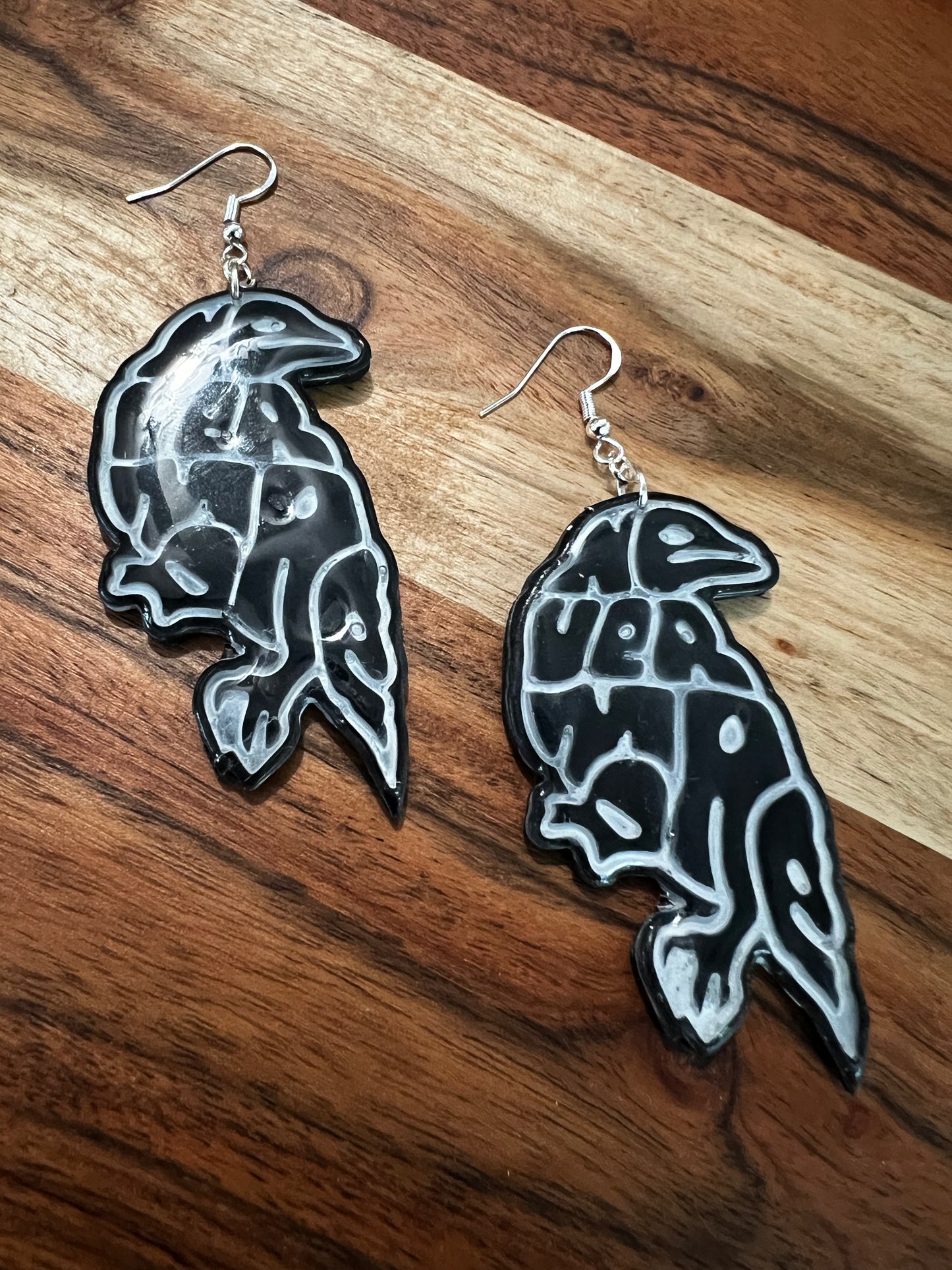 Nevermore Crow- Hook Earring