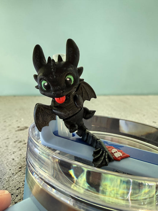 Fury Dragon- Straw Buddy- 3D Printed