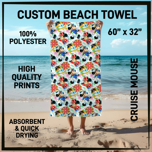 B9TW - Cruise Mouse Beach Towel - Preorder Closing 6/2 ETA: Early August