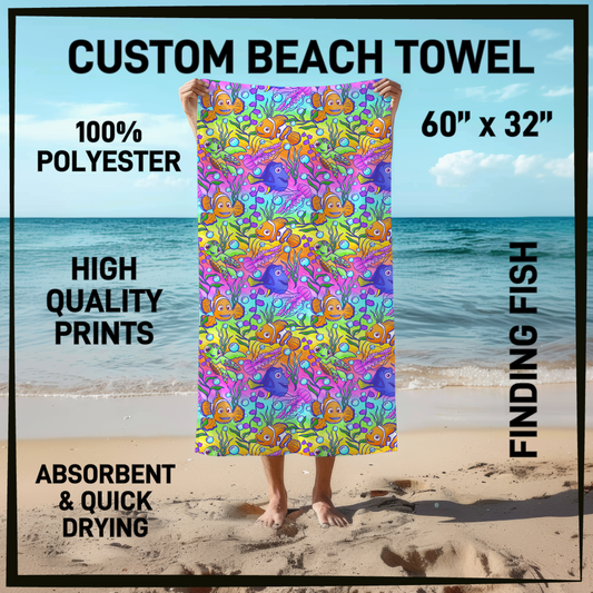 B9TW - Finding Fish Beach Towel - Preorder Closing 6/2 ETA: Early August