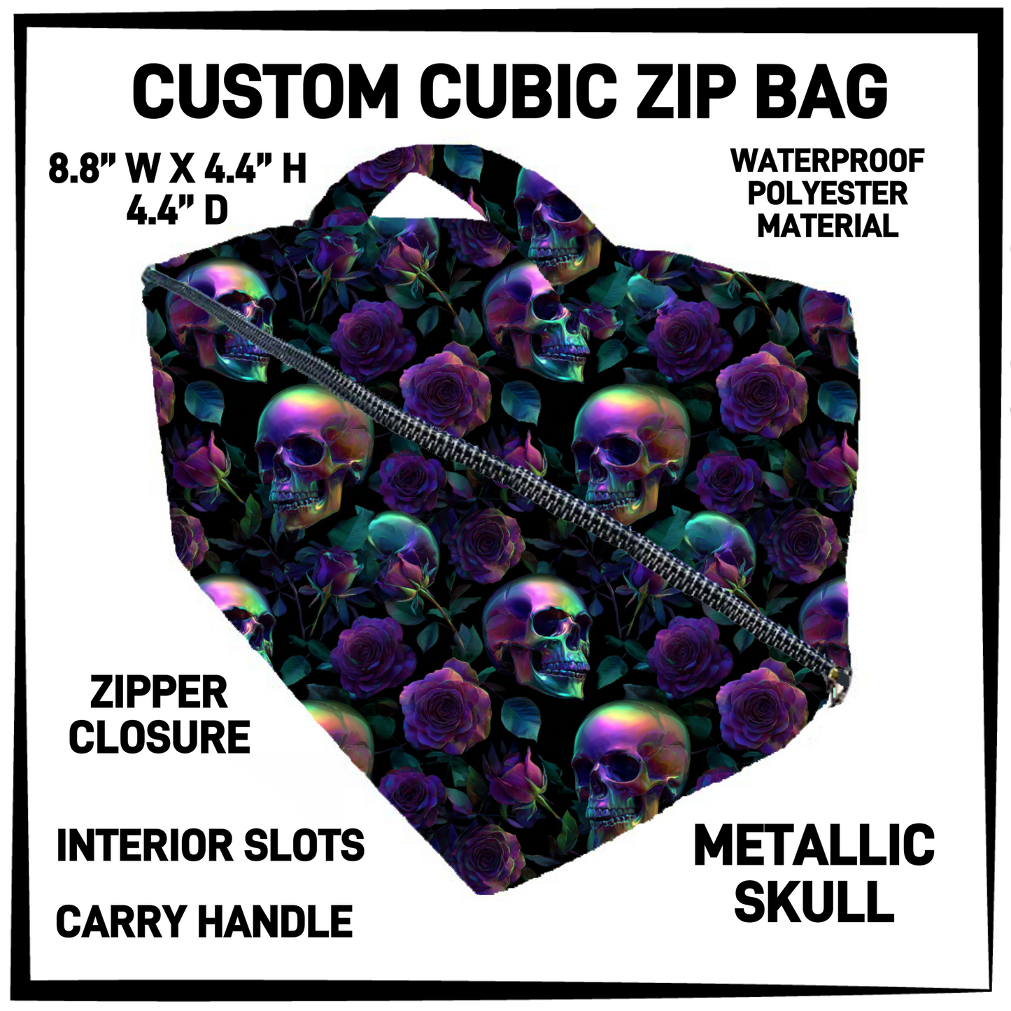 CZ1B - Metallic Skull Cubic Zip Bag - Preorder Closing 7/8 ETA: Early Sept