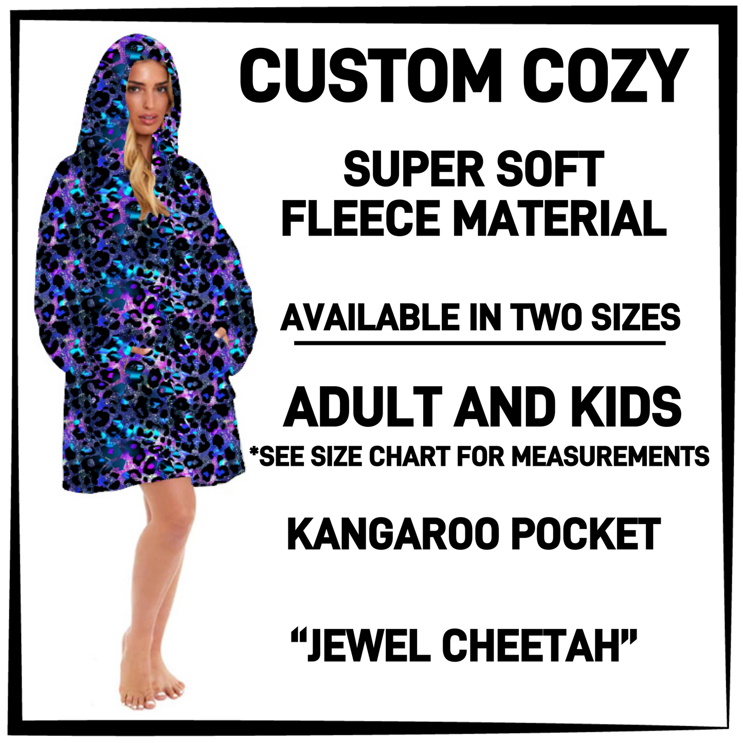 CZ2Y - Jewel Cheetah Hooded Cozy - Preorder Closing 9/15 ETA: Mid-Dec