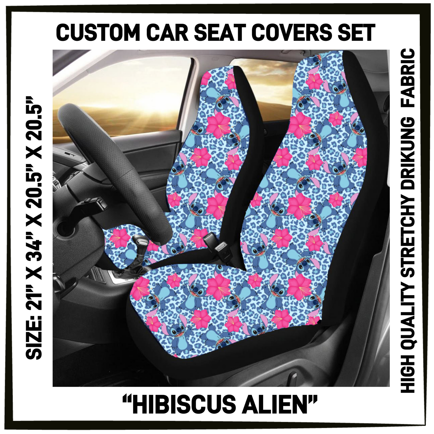 4CAR - Hibiscus Alien Car Seat Covers Set of 2 - Preorder Closing 5/12 ETA: Mid-July