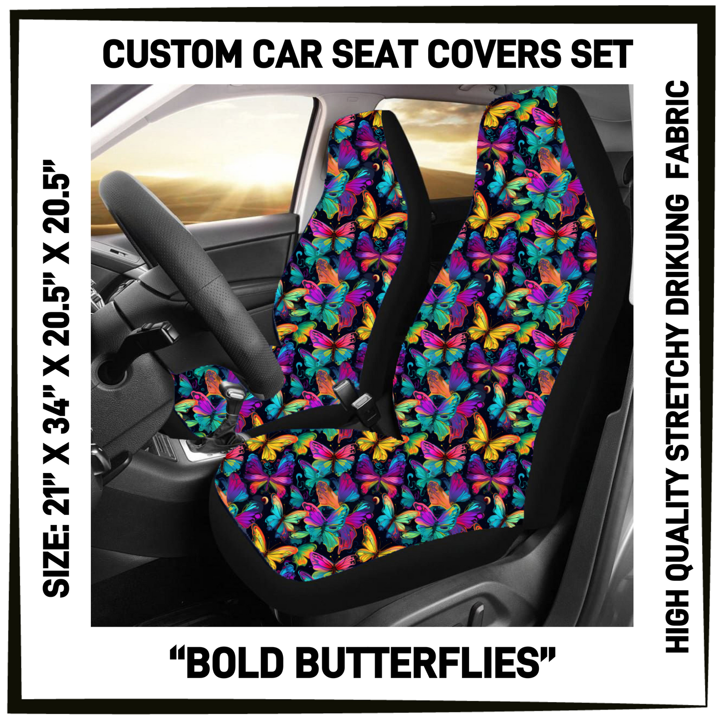 4CAR - Bold Butterflies Car Seat Covers Set of 2 - Preorder Closing 5/12 ETA: Mid-July