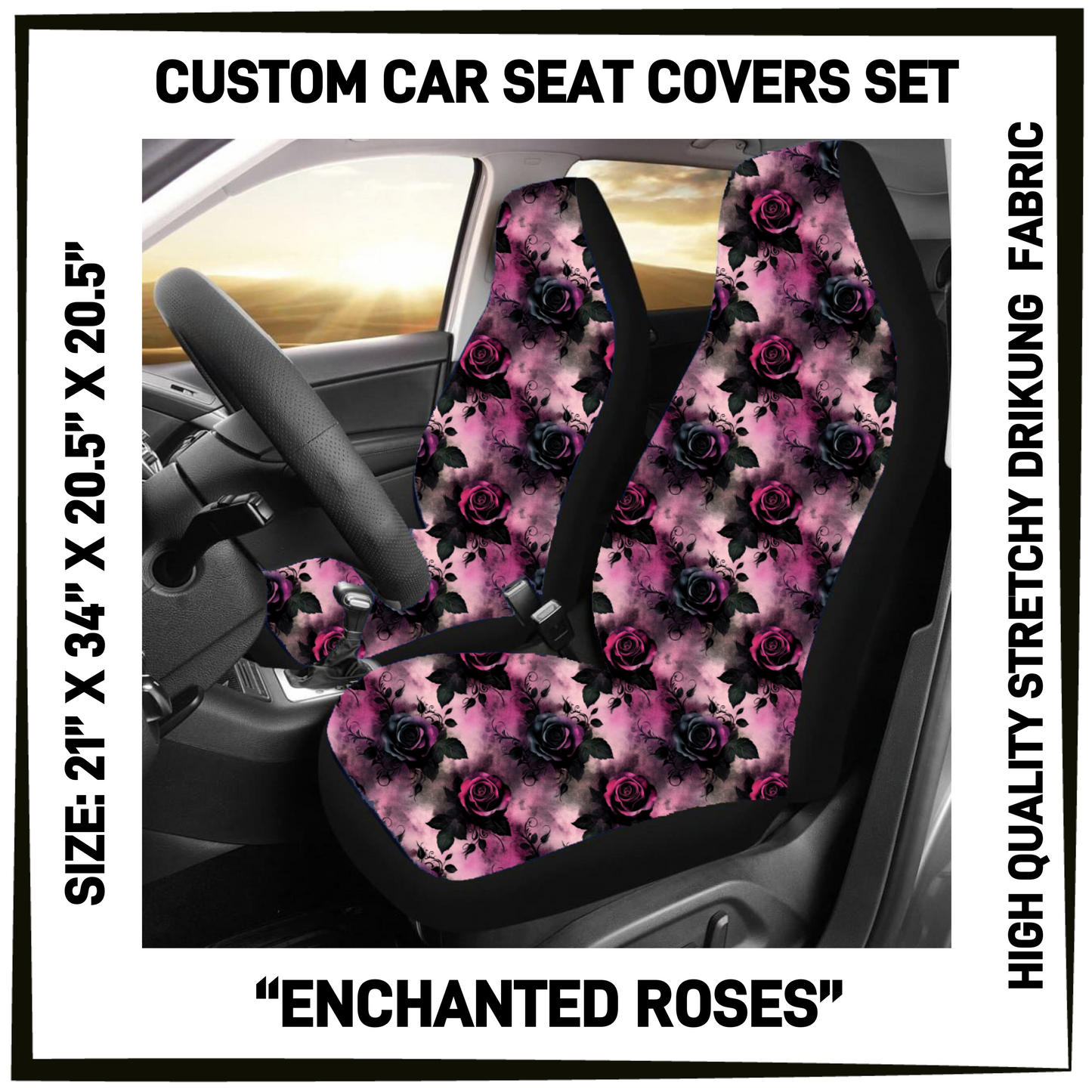 4CAR - Enchanted Roses Car Seat Covers Set of 2 - Preorder Closing 5/12 ETA: Mid-July