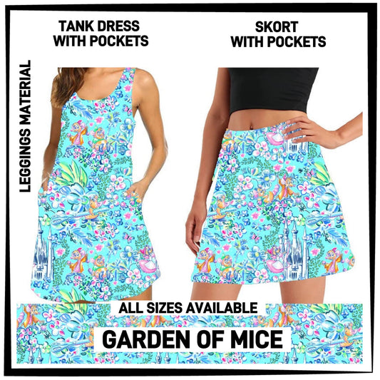 RTS - Garden of Mice Tank Skort with Side Pockets