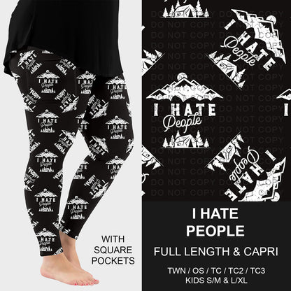 B291 - Preorder I Hate People Leggings w/ Pockets (Closes 5/17. ETA: late July)