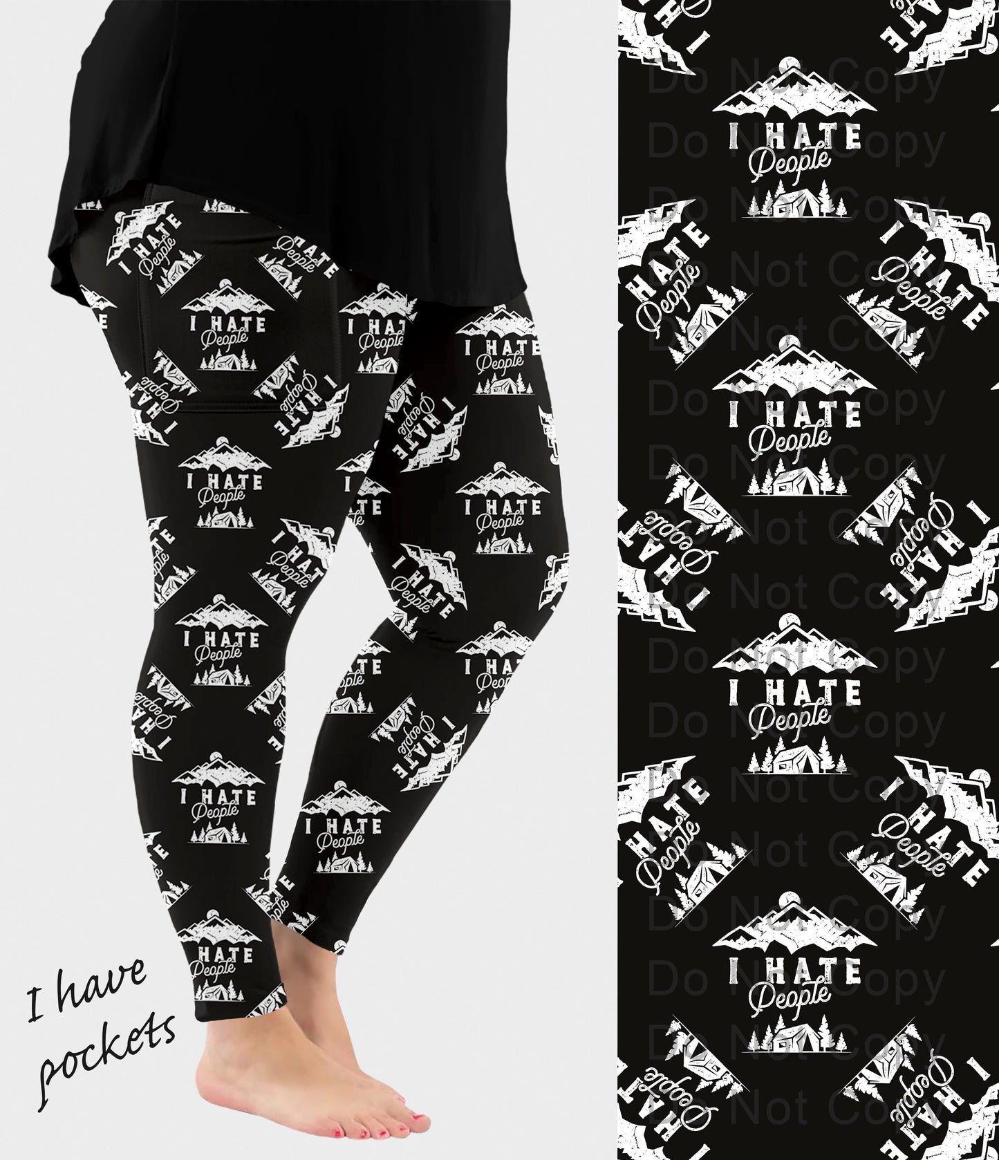 RTS - I Hate People Leggings with Pockets