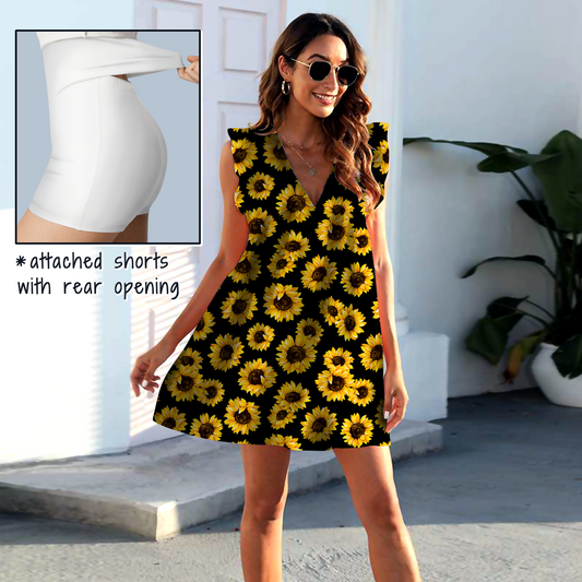 Sunflower Pocket Dress with Shorts