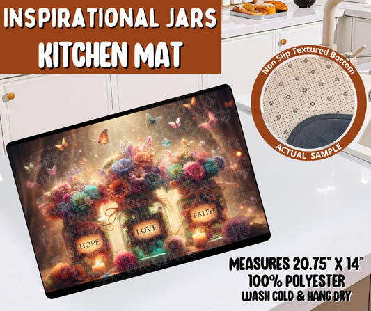 Preorder! Closes 10/19. ETA Jan. Inspirational Jars Kitchen Mat