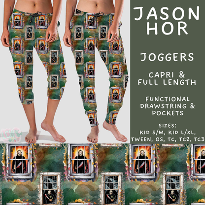 Batch #571 - Horror Windows - Closes 8/17 - ETA mid Oct - Jason Hor Full and Capri Length Joggers