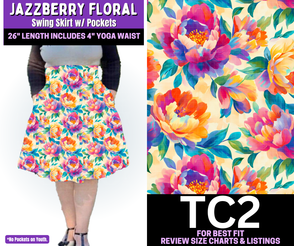 Jazzberry Floral Swing Skirt