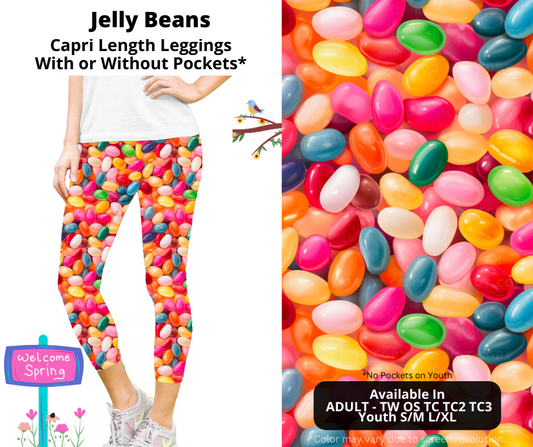 Preorder! Closes 1/22. ETA April. Jelly Beans Capri Leggings w/wo Pockets