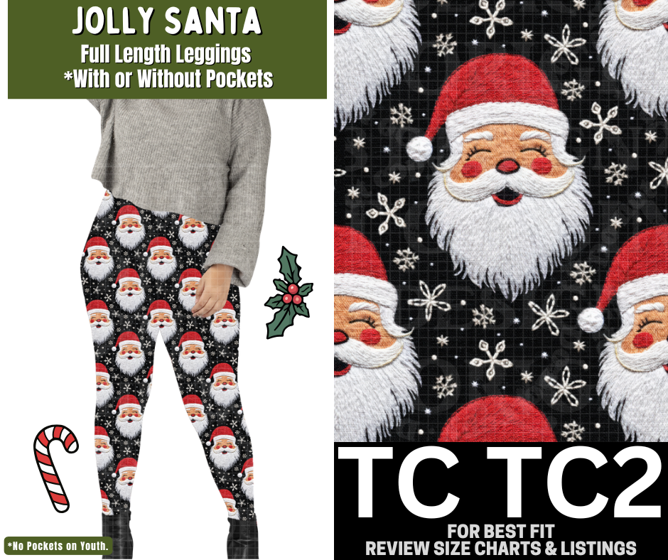 Jolly Santa Full Length Leggings w/ Pockets