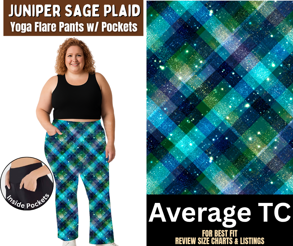 Juniper Sage Plaid Yoga Flare Pants