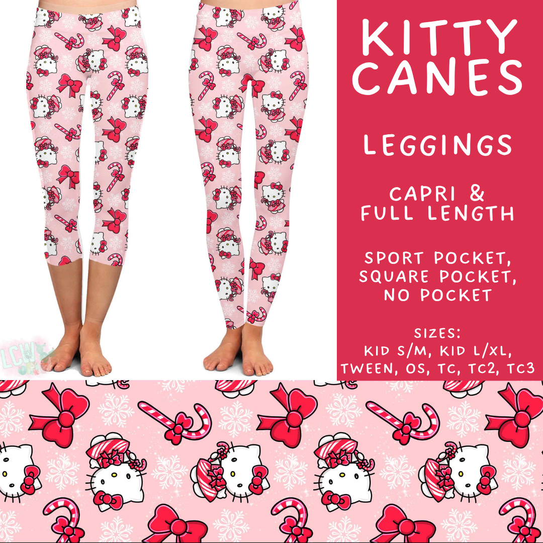 Batch #558 - Magical Character Christmas - Closes 7/20 - ETA mid/late Sept - Kitty Canes Full and Capri Length Leggings