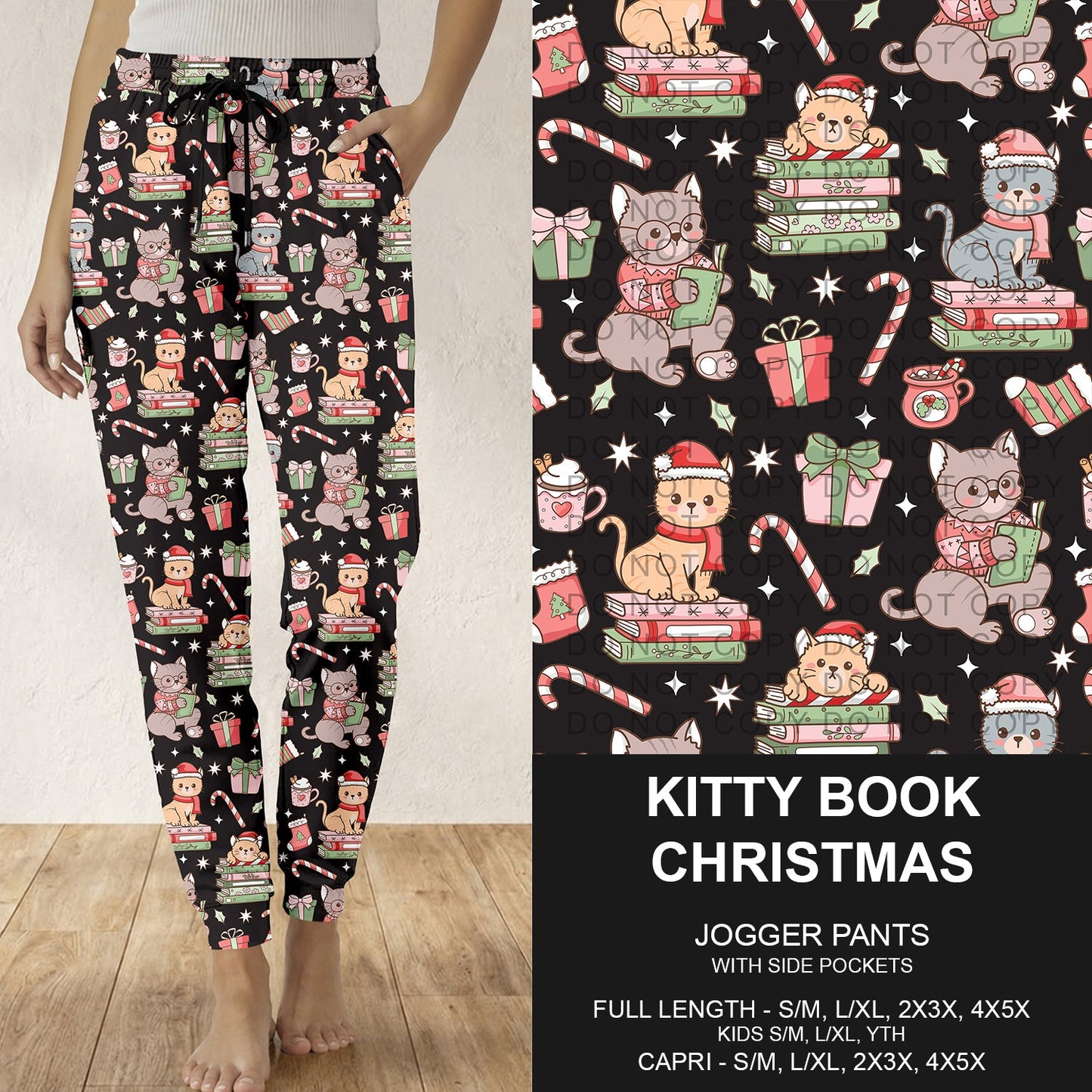 B311 - Preorder Kitty Book Christmas Joggers (Closes 9/06. ETA: mid Nov.)