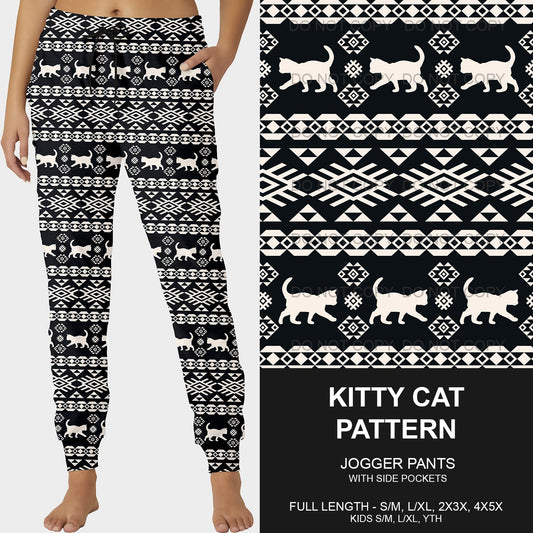 B215 - Preorder Kitty Cat Pattern Joggers (Closes 3/02. ETA mid May)