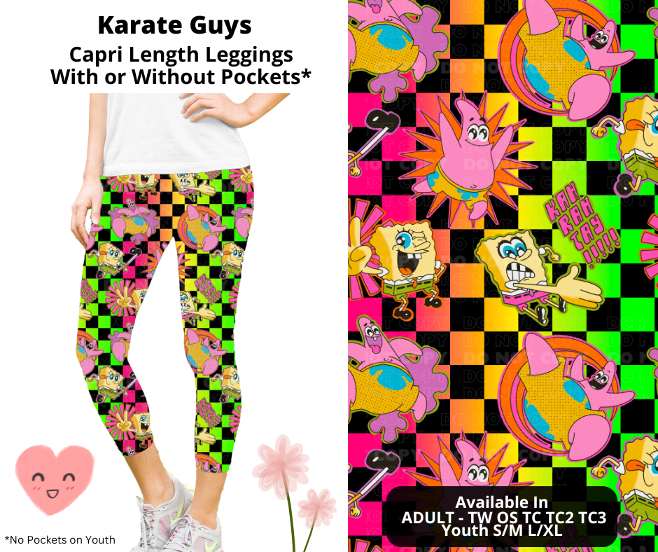 Preorder! Closes 3/3. ETA June. Karate Guys Capri Leggings w/wo Pockets