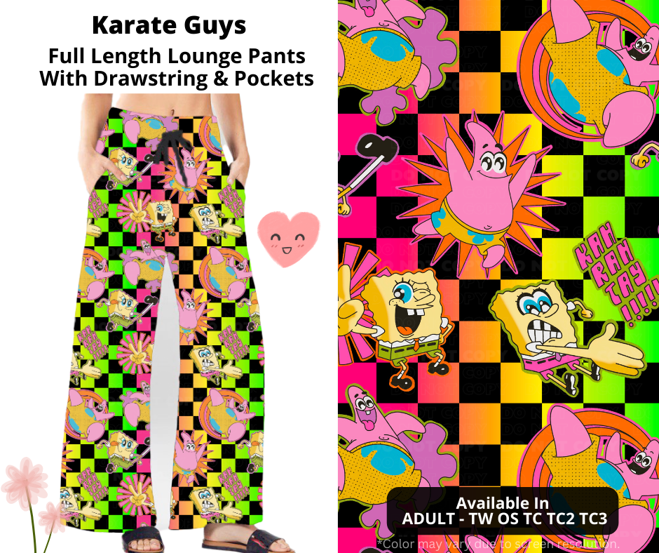 Preorder! Closes 3/3. ETA June. Karate Guys Full Length Lounge Pants