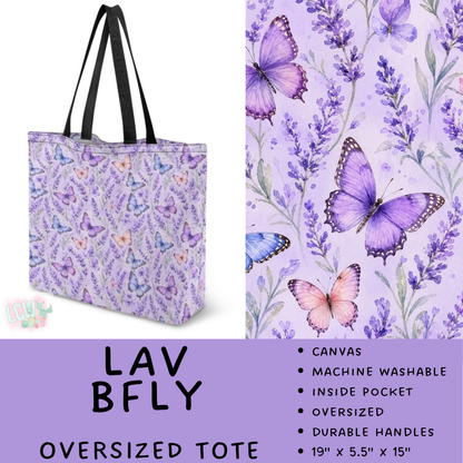 Batch #609 - Travel Collection 2 - Closes 11/6 - ETA early Jan - Lav BFly Oversized Totes