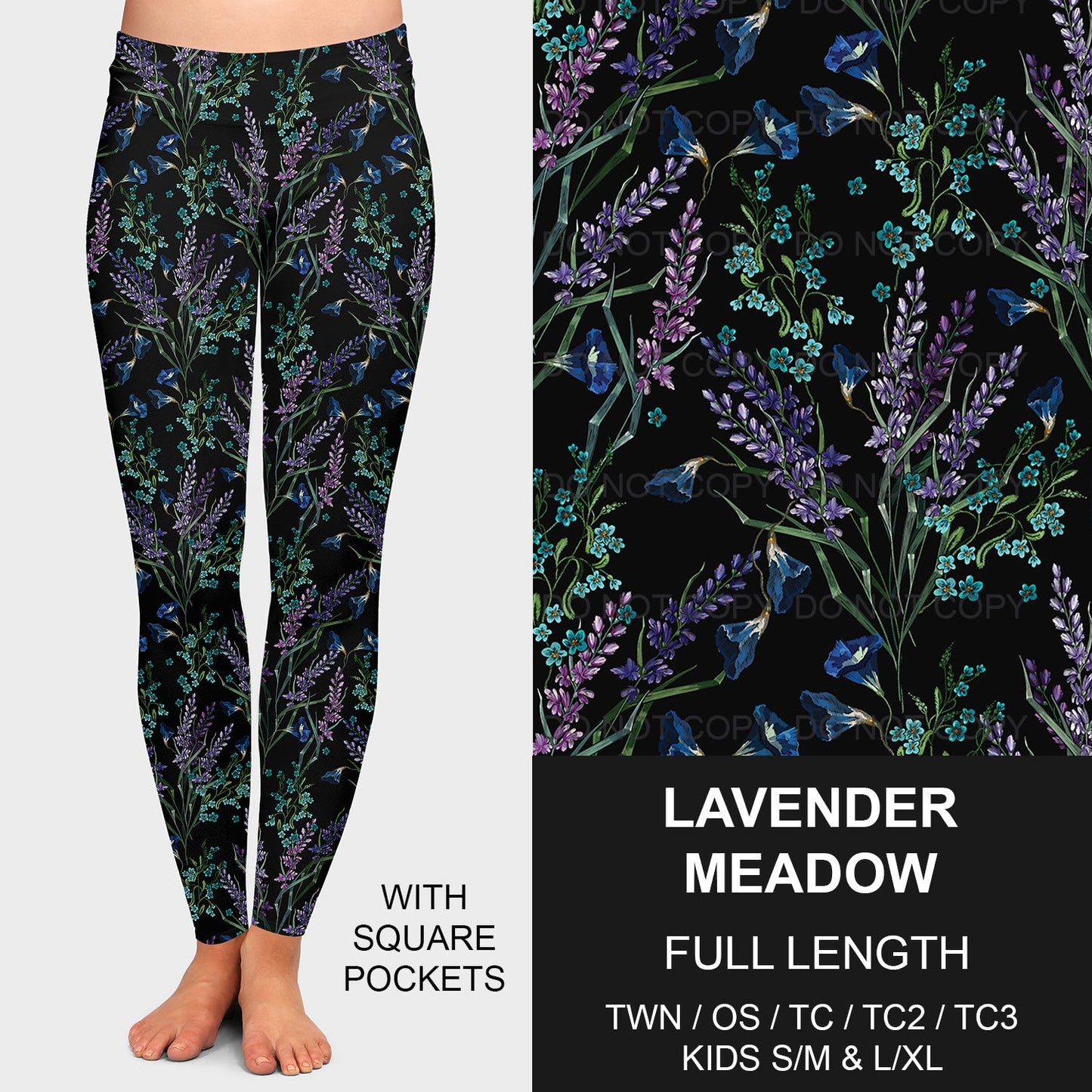 B213 - Preorder Lavender Meadow Leggings w/ Pockets (Closes 2/16. ETA early may)