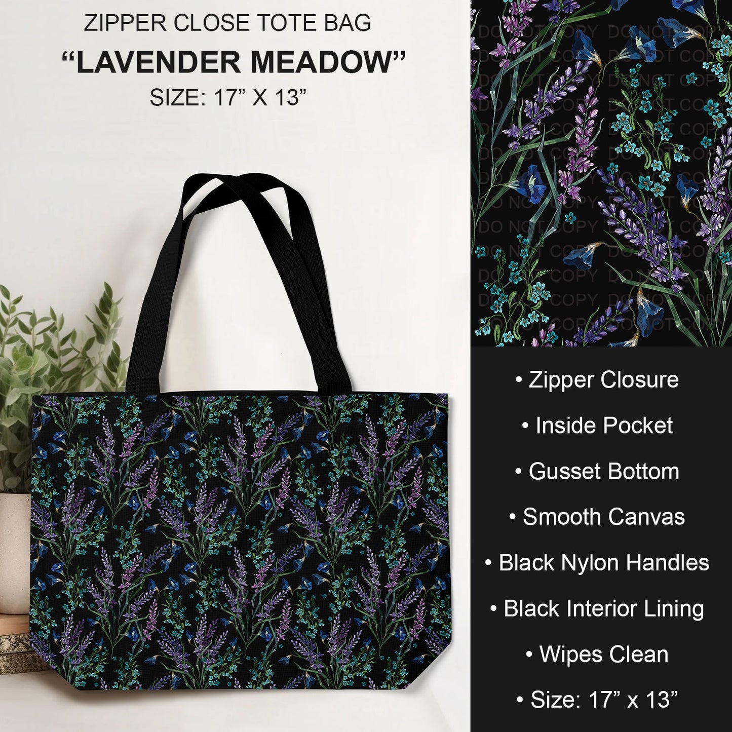 B232 - Preorder Lavender Meadow Tote Bag (Closes 6/04. ETA: late July)