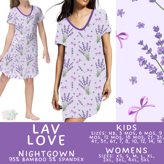Batch #466 - Mommy & Me Dreamers 2 - Closes 12/22 - ETA mid February - Lav Love Adult & Kid's Bamboo Nightgown