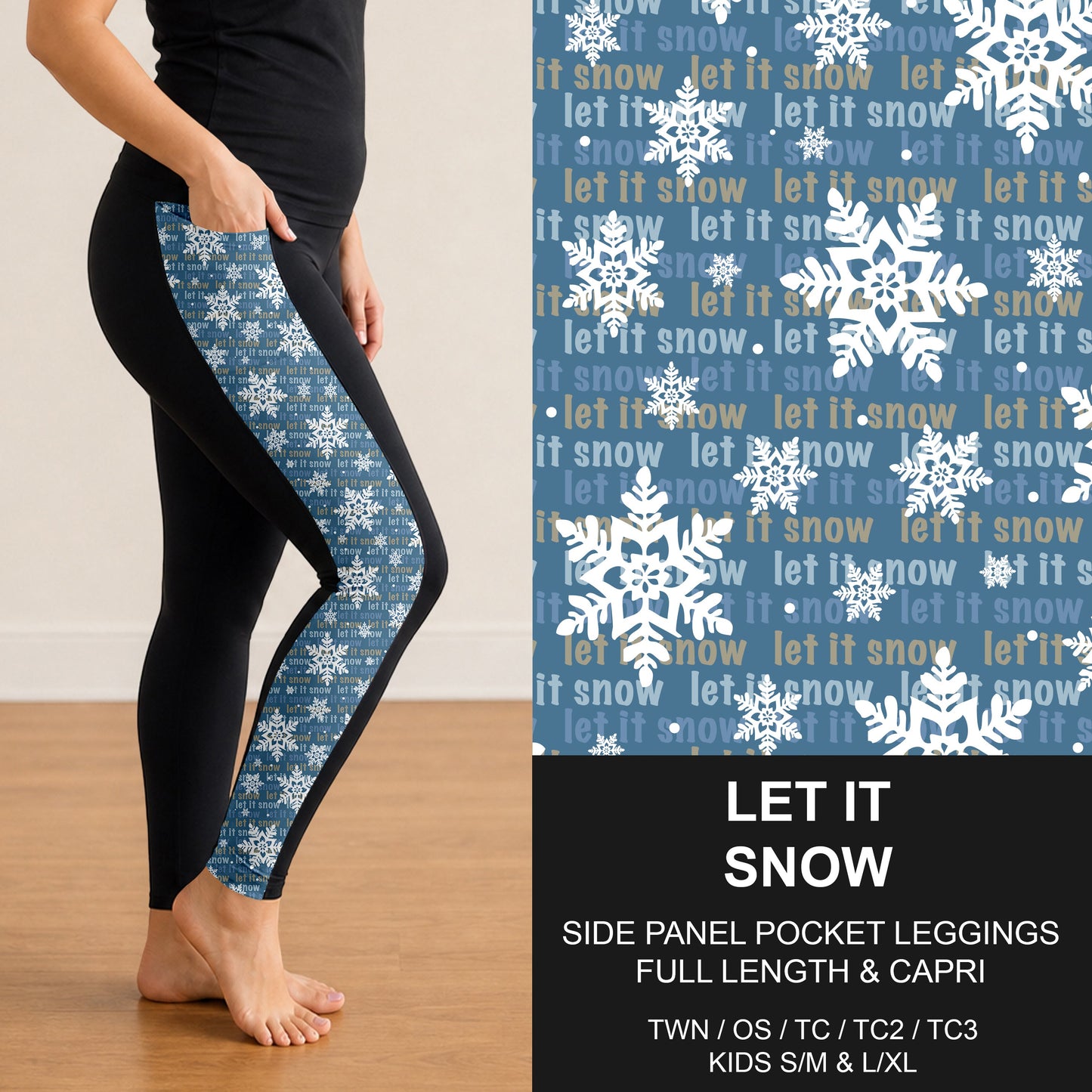 B312 - Preorder Let It Snow Side Panel Pocket Leggings (Closes 9/13. ETA: mid Nov.)