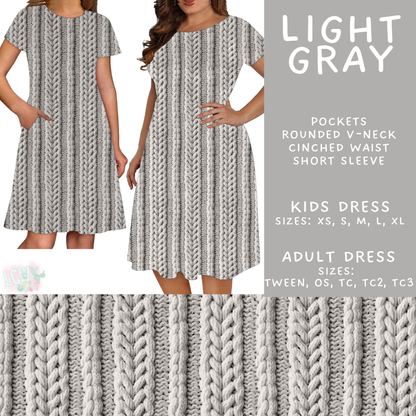 Batch #596 - Sweater Weather - Closes 10/9 - ETA early Dec - Light Gray Adult & Kids Dresses