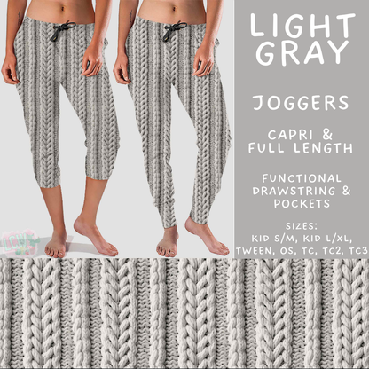 Batch #596 - Sweater Weather - Closes 10/9 - ETA early Dec - Light Gray Full and Capri Length Joggers