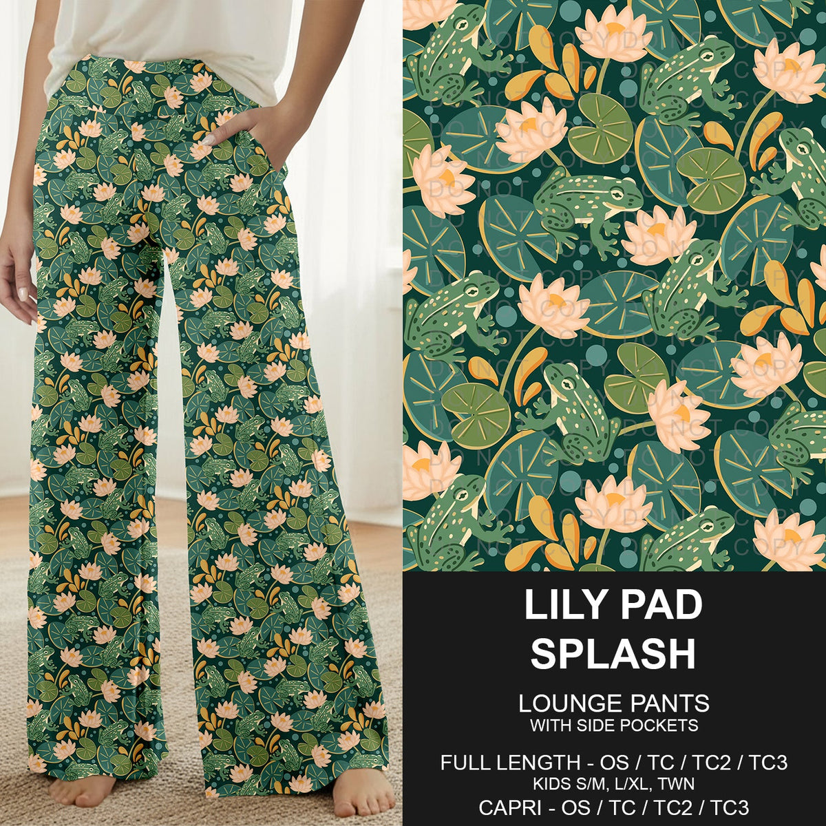 B319 - Preorder Lily Pad Splash Lounge Pants (Closes 11/01. ETA: early Jan.)
