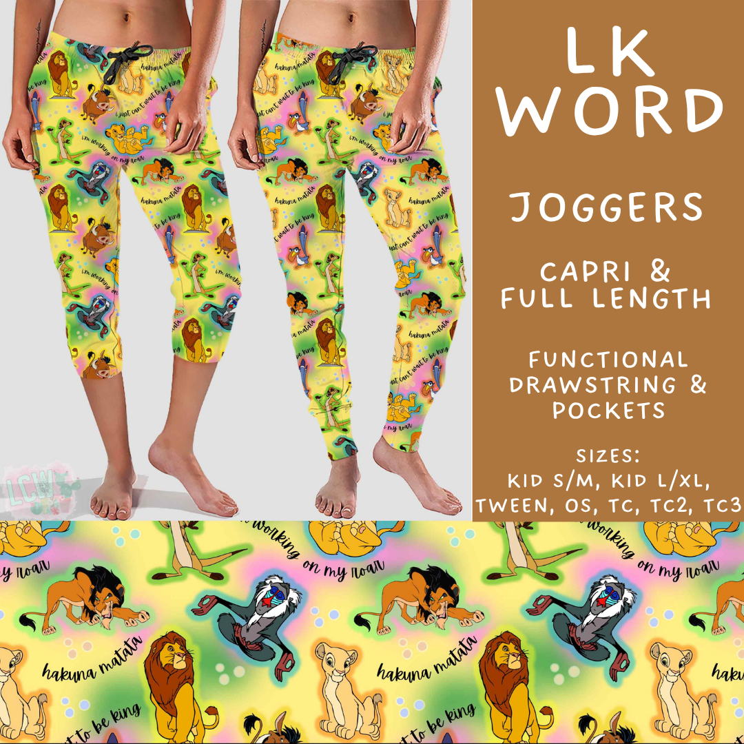 Batch #608 - Magic in Words - Closes 11/4 - ETA early Jan - LK Word Full and Capri Length Joggers