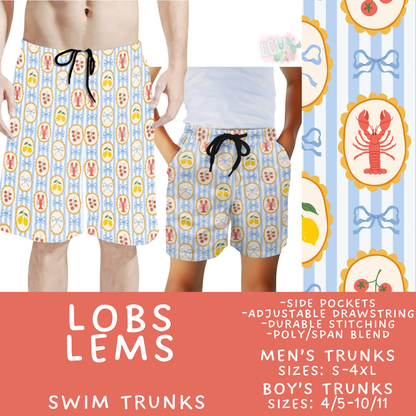 Batch #543 - Pool Party 2 - Closes 6/15 - ETA early/mid August - Lobs Lems Boys' & Men's Swim Trunks