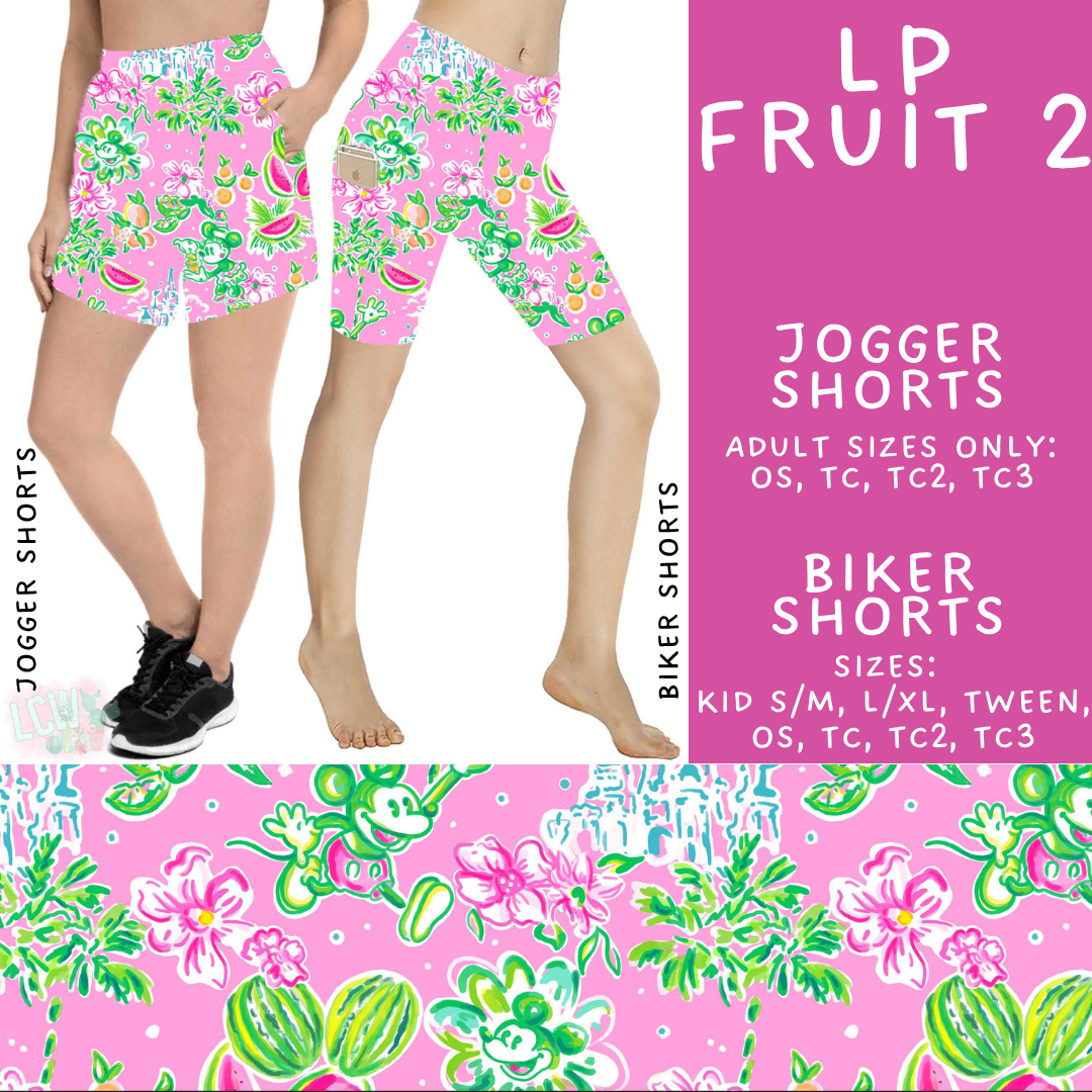 Batch #553 - LP Collection 3 - Closes 7/8 - ETA early Sept - LP Fruit 2 Biker & Jogger Shorts