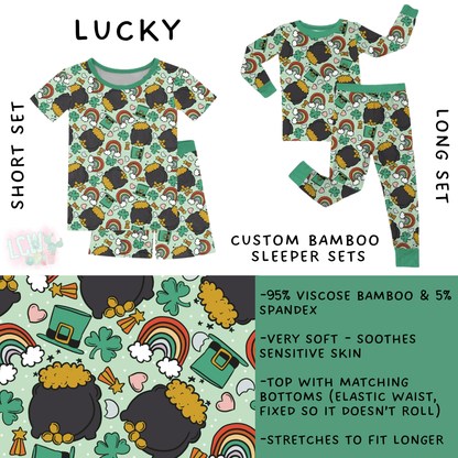 Ready to Ship - Lucky Bamboo Short Set - 16 & Long Sleeper Set - 8