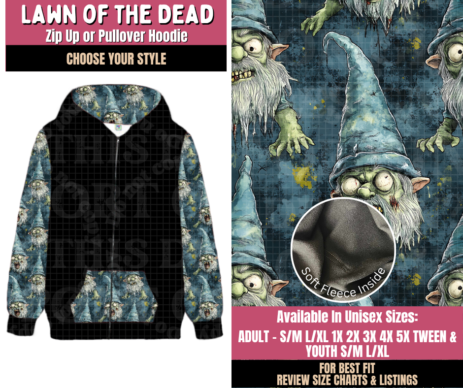 Preorder! Closes 10/1. ETA Dec. Lawn of The Dead Zip-Up or Pullover Hoodie