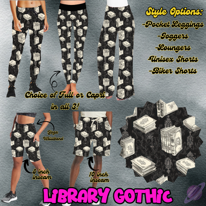 LIBRARY GOTHIC - LEGGING/JOGGER/LOUNGER/SHORTS - MOSTLY BLACK RUN PREORDER CLOSING 1/24