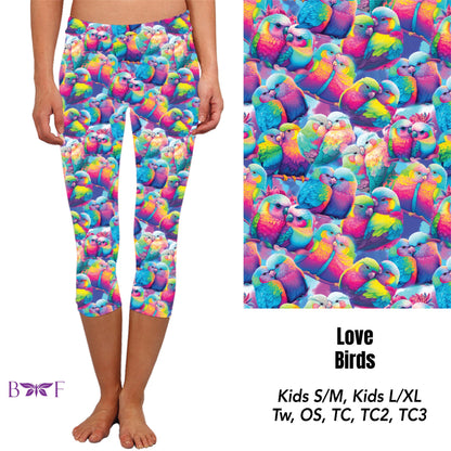 Love Birds Leggings and shorts with pockets