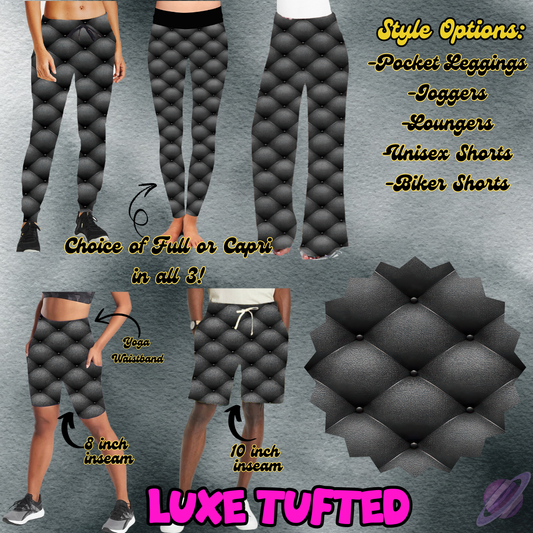 LUXE TUFTED - LEGGING/JOGGER/LOUNGER/SHORTS - MOSTLY BLACK RUN PREORDER CLOSING 1/24